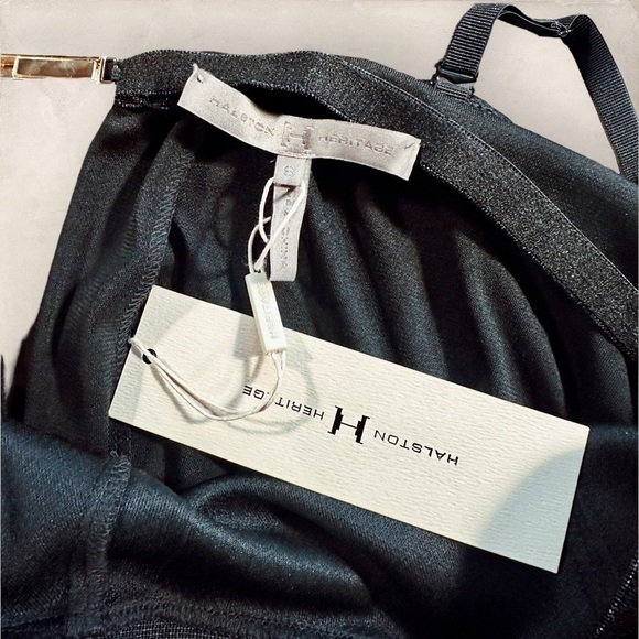 NWT Halston Heritage Black Adjustable Strap Polyester Jumpsuit Size Small - Picture 14 of 15